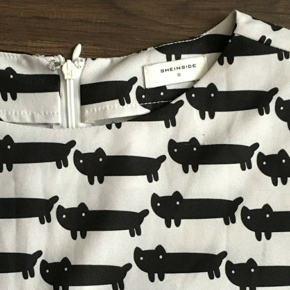 Sheinside Dog Cat Print Tunic